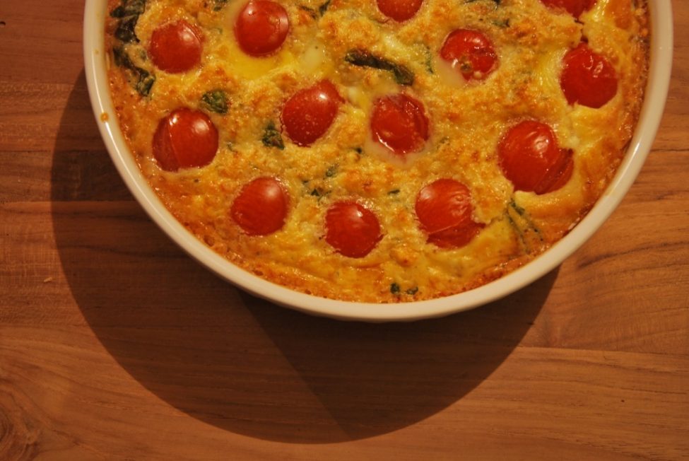 Veggie: Clafoutis met cherry tomaten