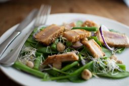 Salade met verse gegrilde tonijn