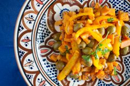 Zoete aardappelsalade met olijven