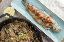 Paddenstoelen riso (risotto van riso)