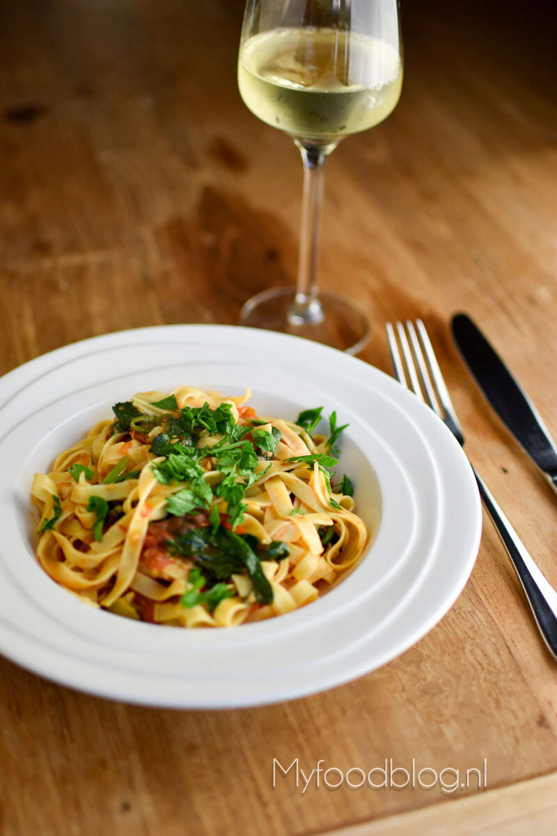 Spicy vegetarische pasta - My Food Blog