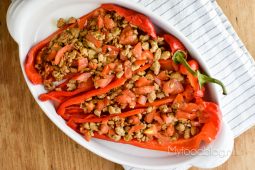 Vegan gevulde puntpaprika’s