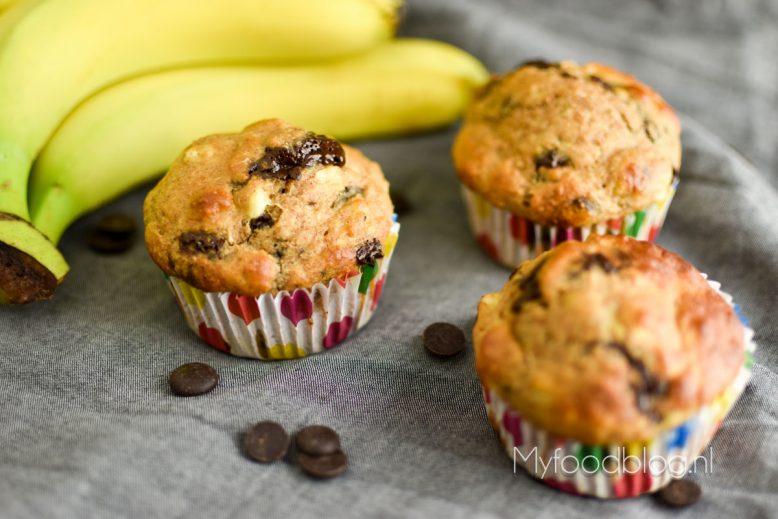 Bananenmuffins met chocolade