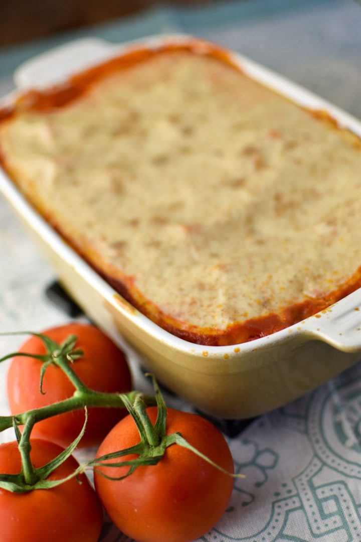 Cannelloni met gehakt en een romige tomatensaus