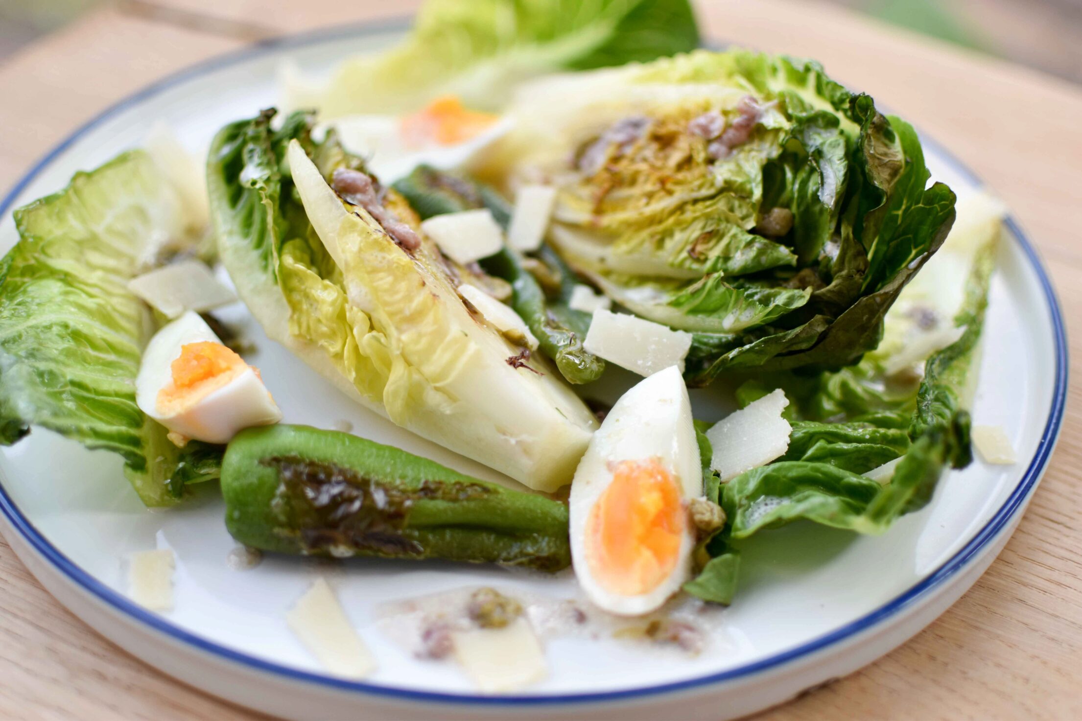Gegrilde sla (alternatieve Caesar salad)