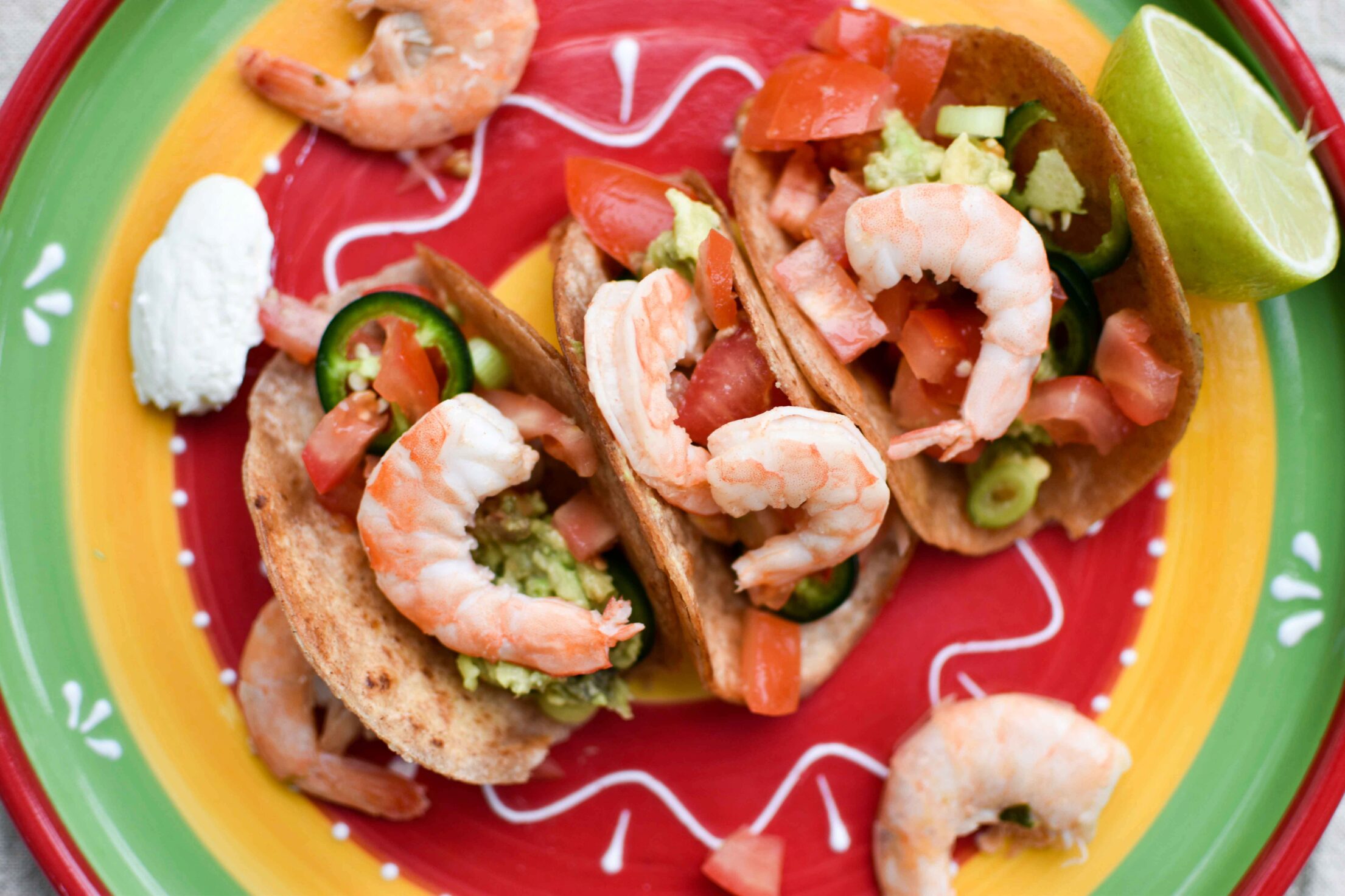 Soft shell taco’s met garnalen