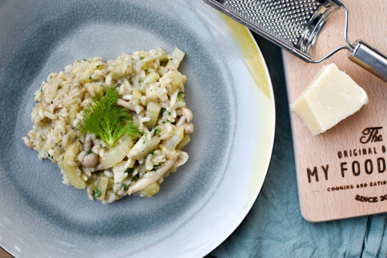 Risotto met venkel en paddenstoelen