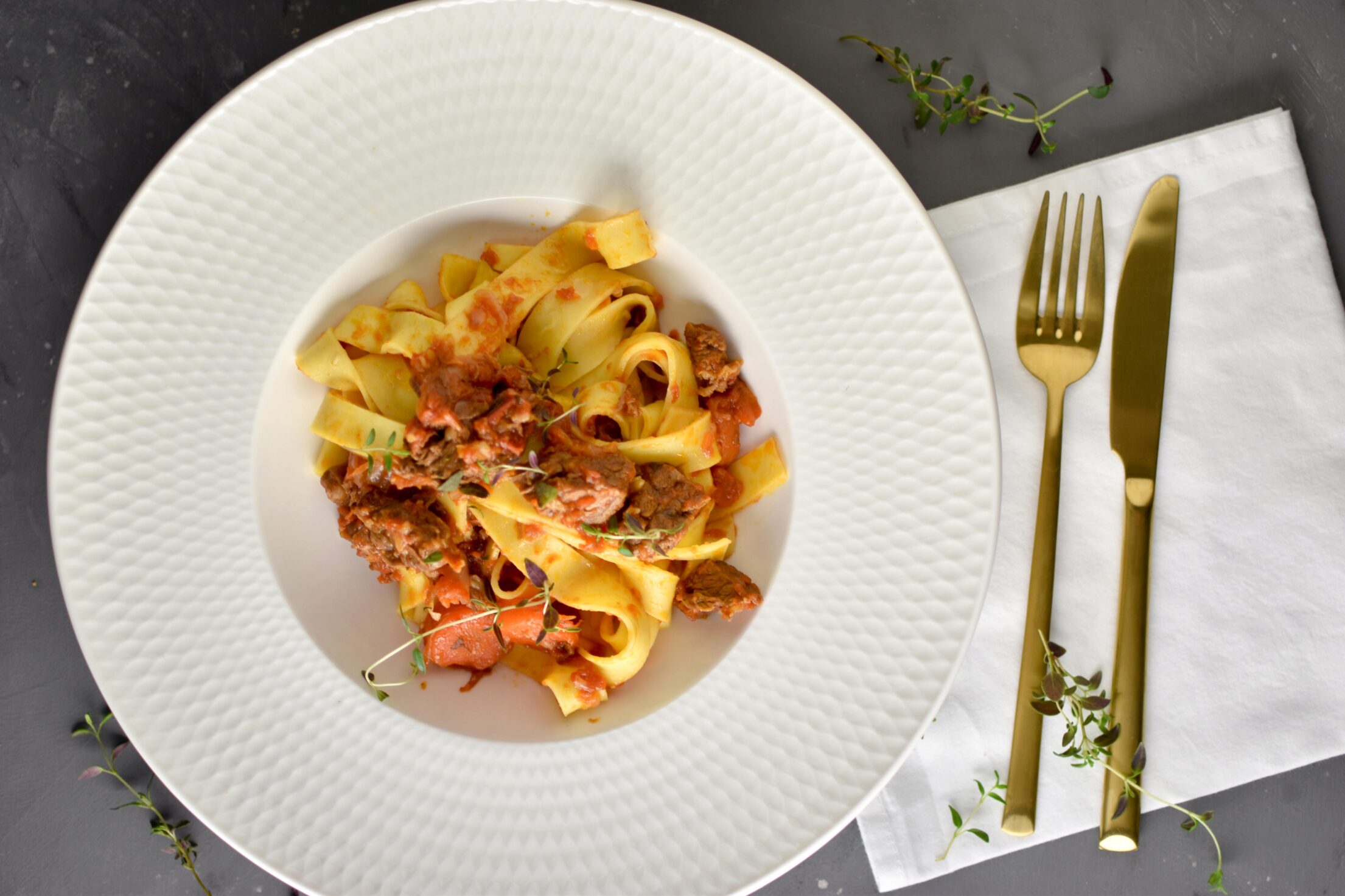 Pappardelle al ragù (Italiaans stoofvlees met pasta)