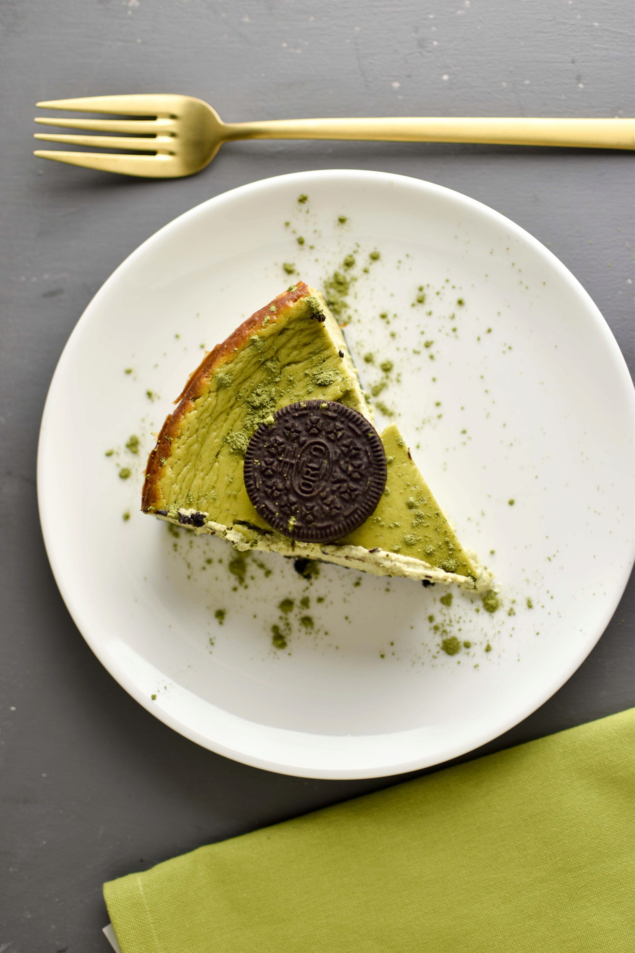 Matcha Oreo cheesecake