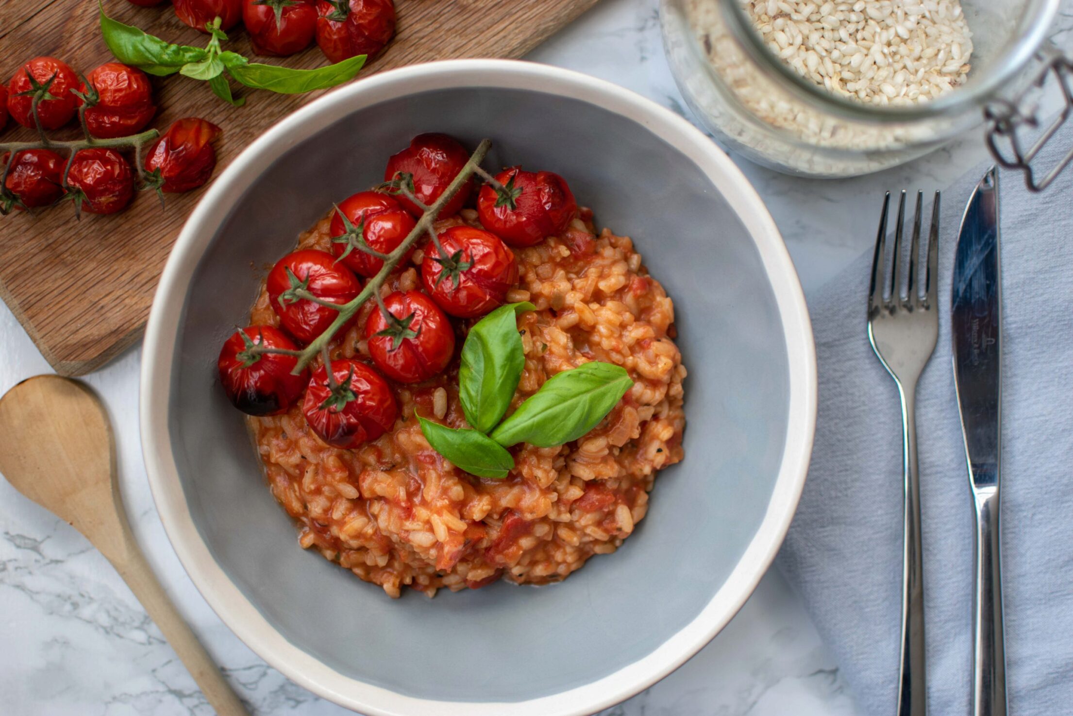 Tomatenrisotto met truffel en gepofte tomaatjes - My Food Blog