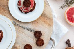 Ontbijtkoektaartje met grapefruit en camembert (kerst voorgerecht)
