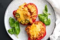 Tuna melt gevulde paprika